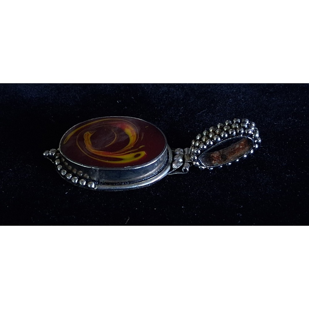 NOREENA JASPER Cabochan PENDANT AUSTRALIA 925 Sterling Silver - Picture 4 of 5